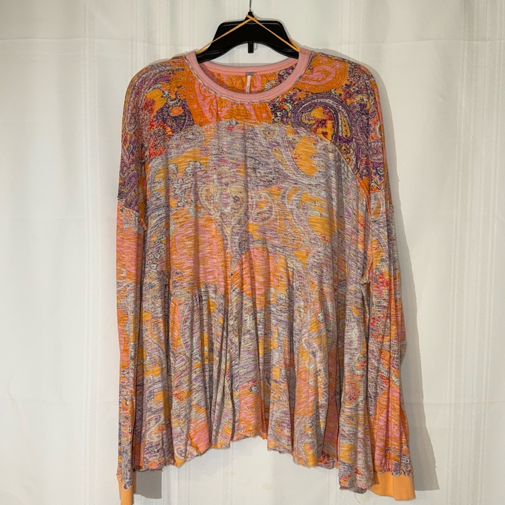 Free People reversible paisley print flowy shirt